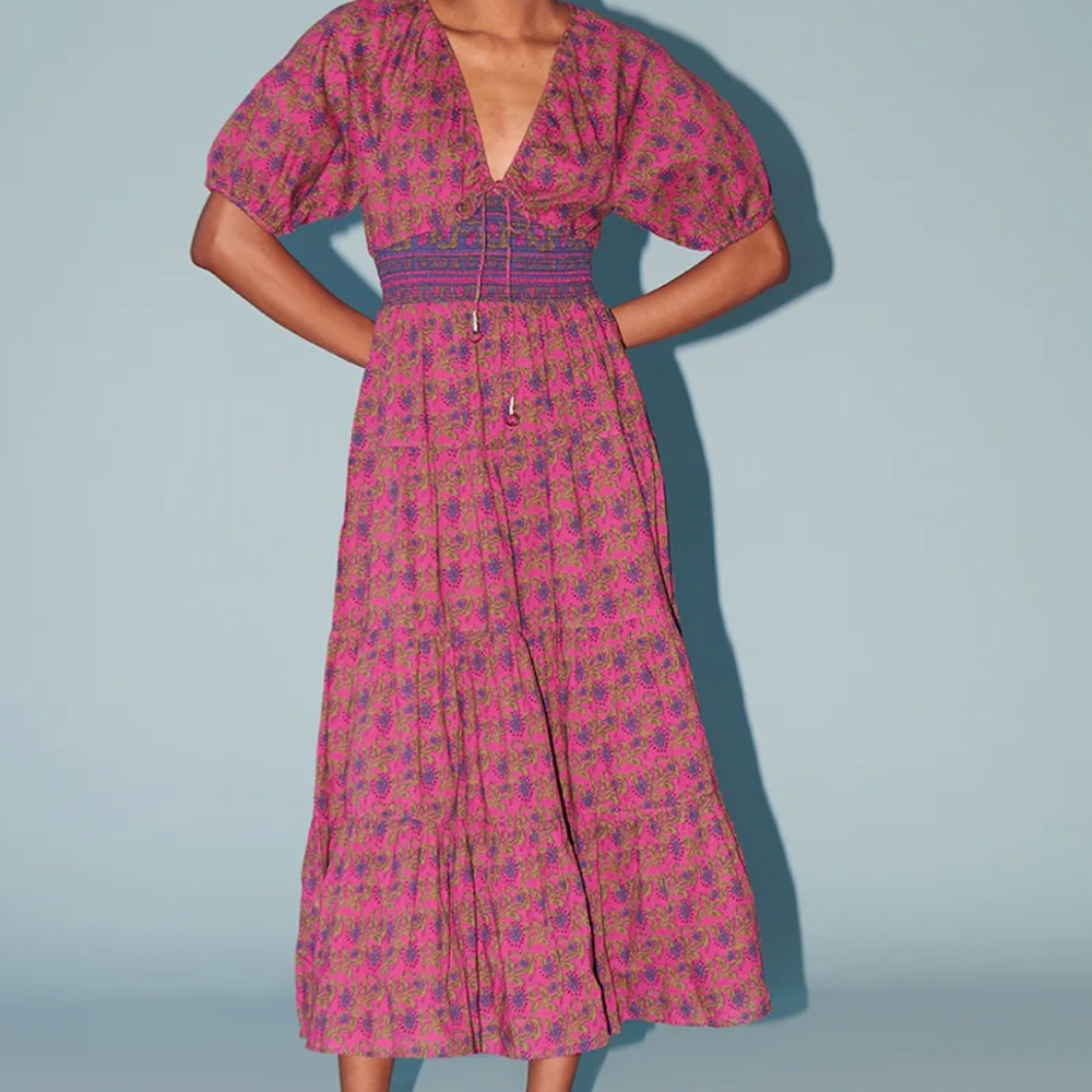 SAYLOR Pink & Purple Floral V-Neck Maxi Dress